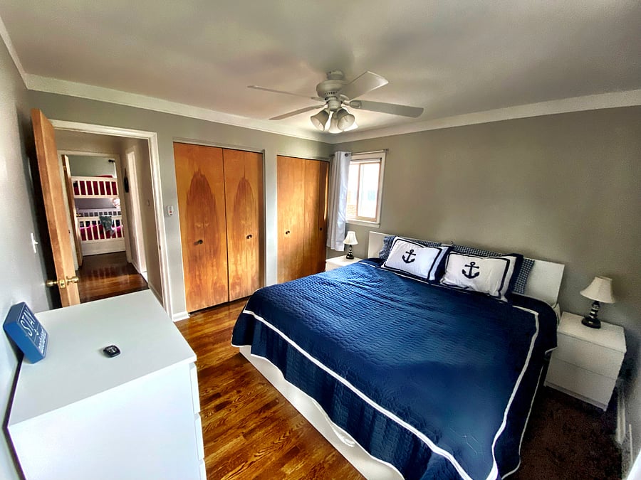 Master Bedroom with 2 closets and drawers