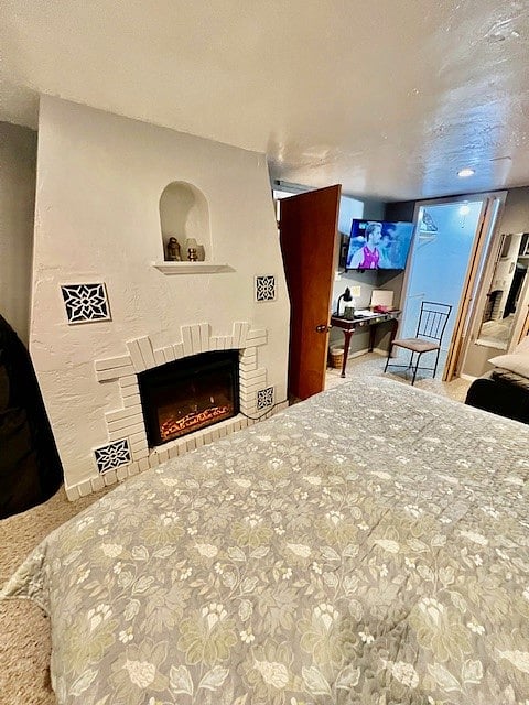 Fireplace for ambiance with a heater element for room warmth