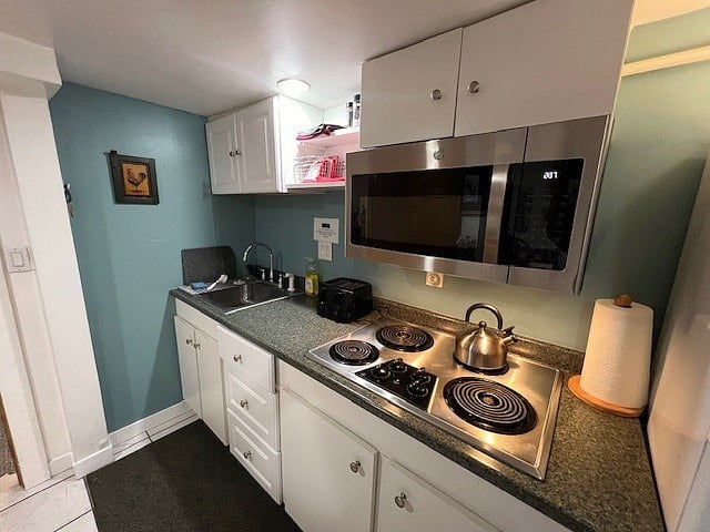 Full kitchen, sink and 4-burner stove & microwave