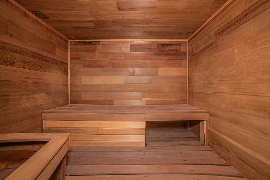Sauna in downstairs bathroom