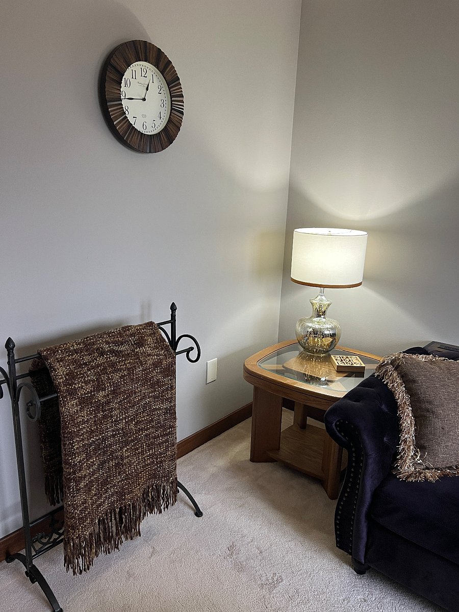 Blanket rack inside private living room.