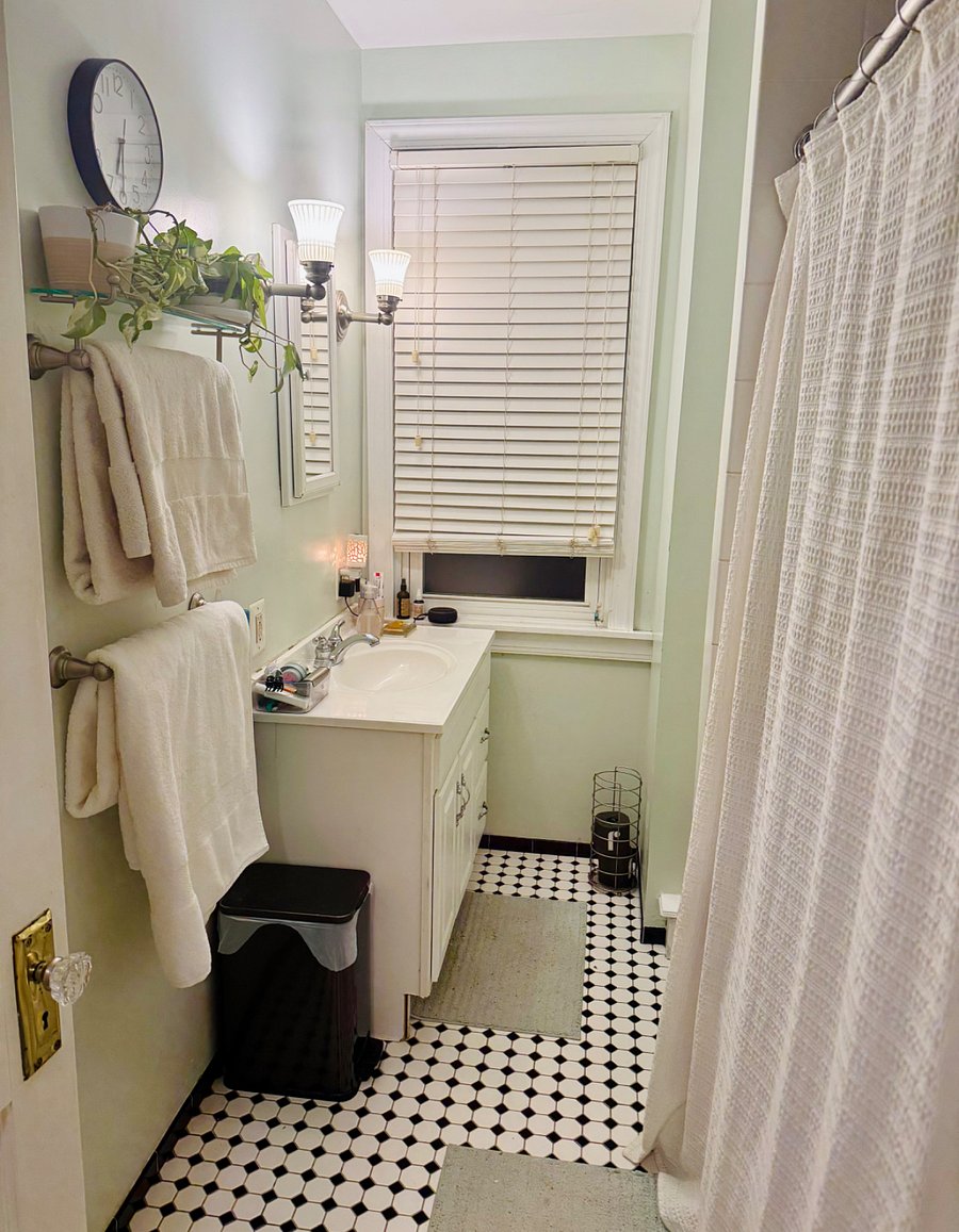 A view of the shared bathroom space
