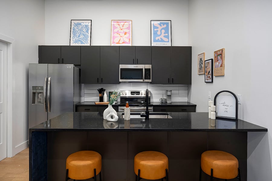 Kitchen, Fully stocked with cookware, plates, and basics needed to prepare a meal.