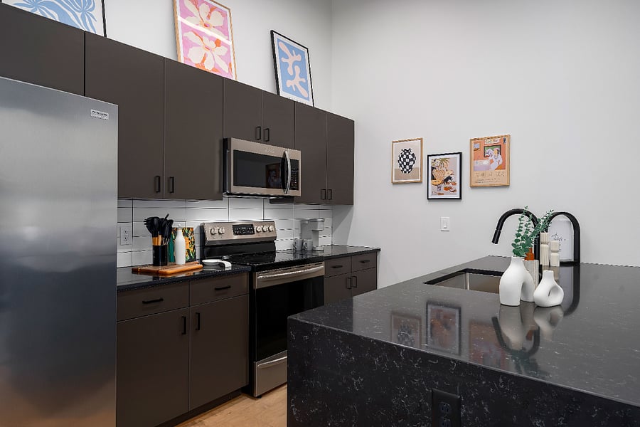 Kitchen, plenty of storage and counter space.