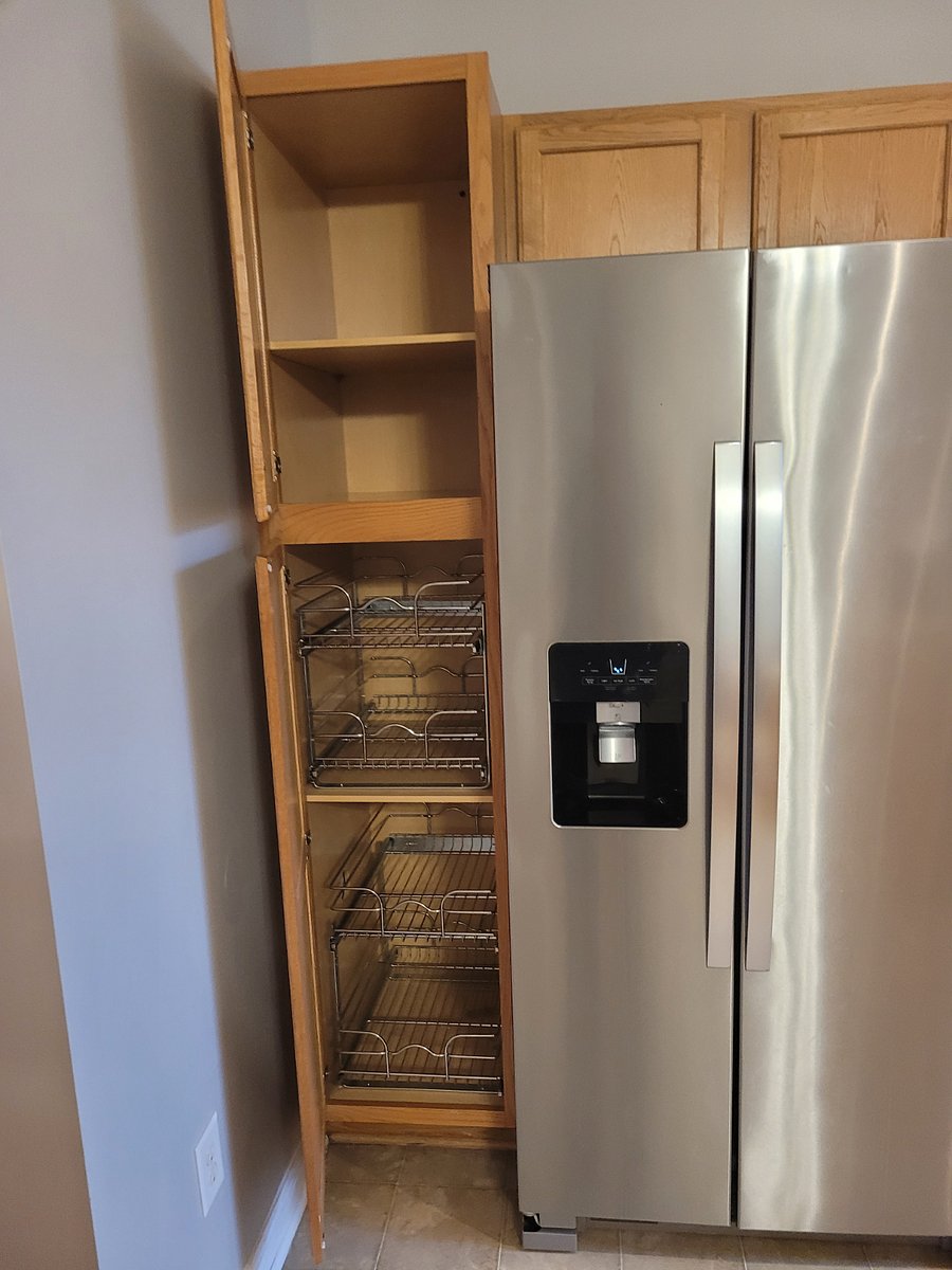 Enjoy ample storage for food and beverage with pull out drawers