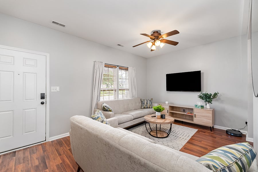Main floor living room and entryway