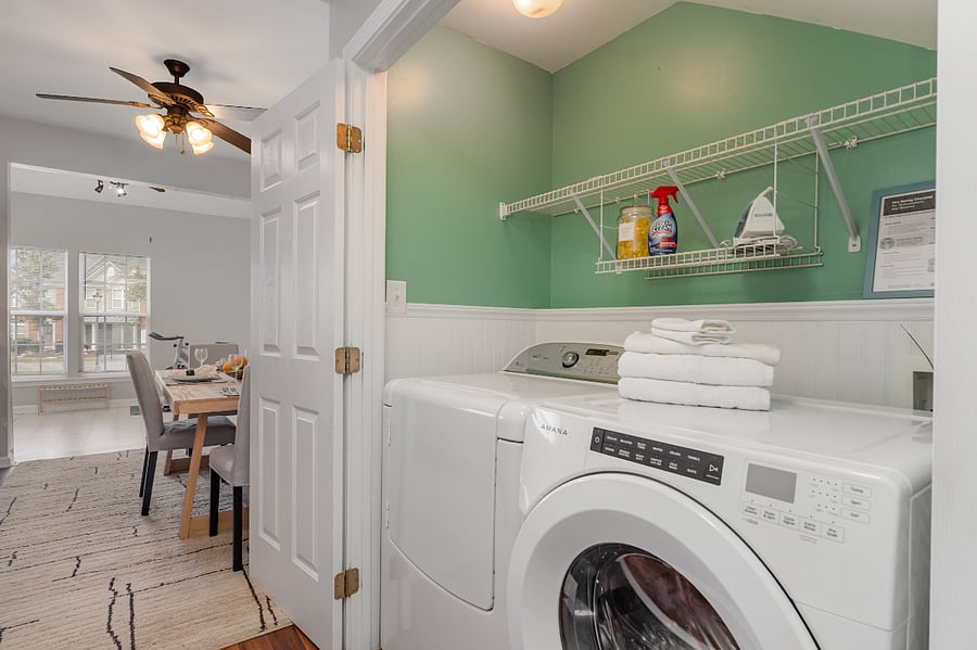 Free, on-site laundry included with every stay. Enjoy starter laundry supplies as well.