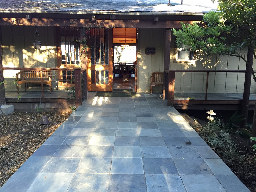 Front walkway, front door.