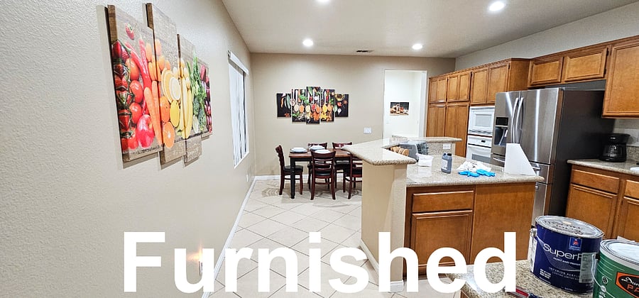 Large Kitchen with Island. Fully Stoked with all Kitchen Cooing Needs. Several Cooking Options. 2 Full Sized Refrigerators. Gas Cook Top, Microwave Oven, Oven and much much more. 