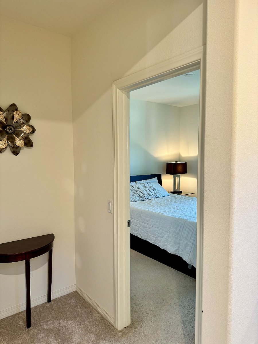 Locked entry to room with key access for privacy.
