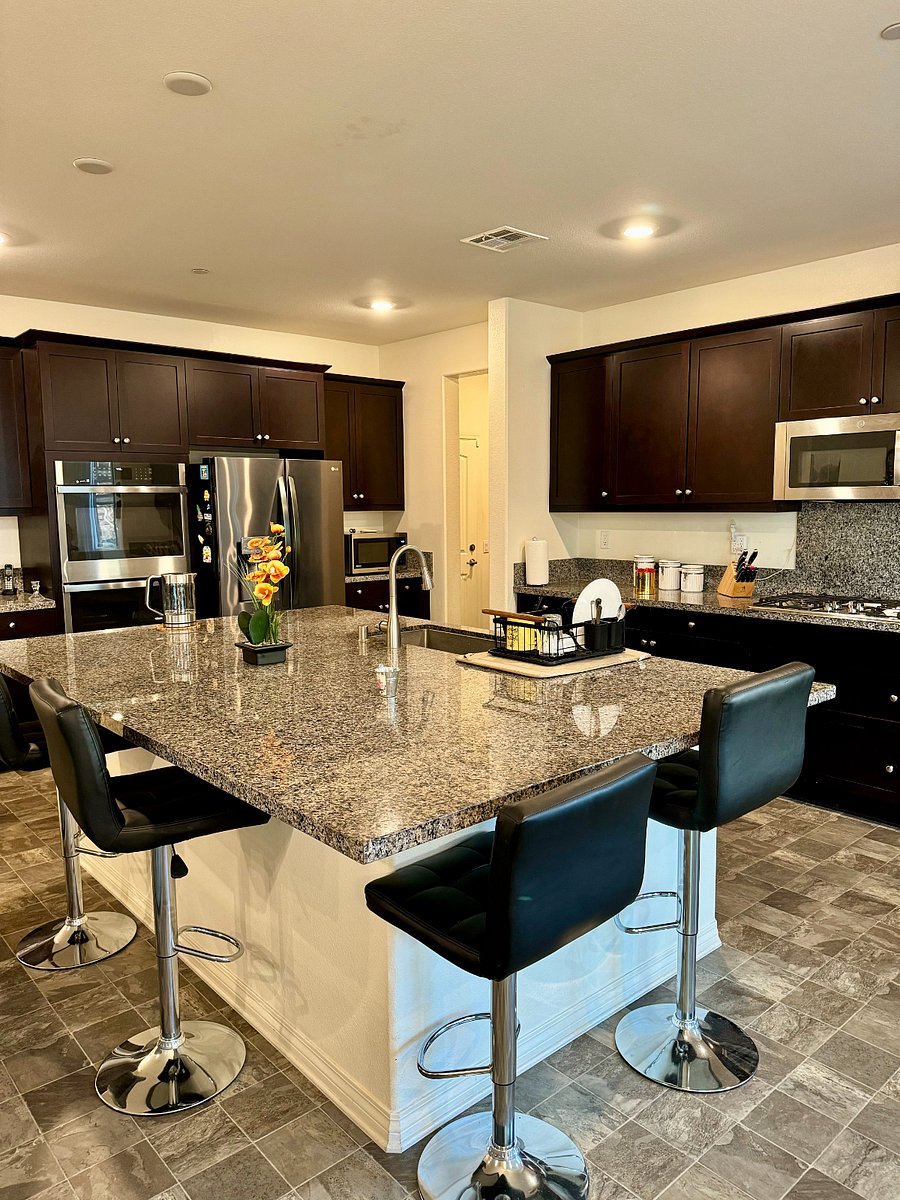 Open concept kitchen with large island.