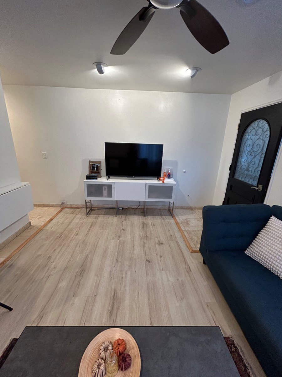 The white foldable table is designated working space.