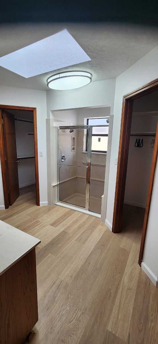 Master Bathroom Shower & Walk In Closets