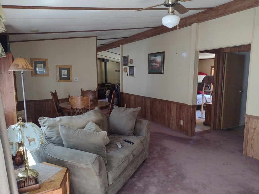 Family room with TV and game table