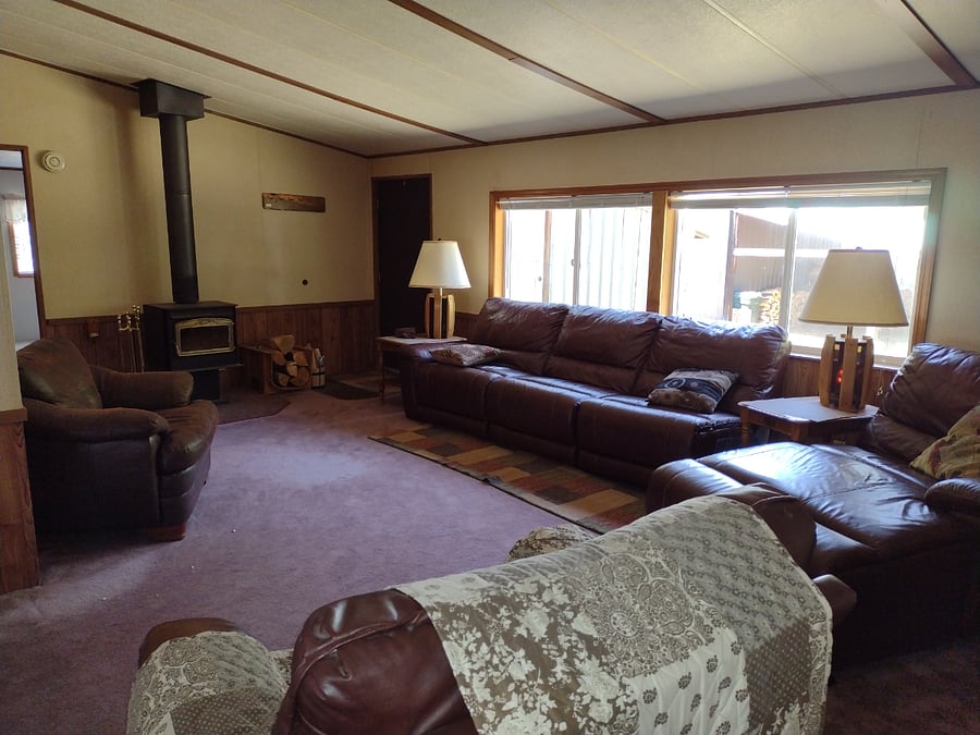 Living room and fireplace
