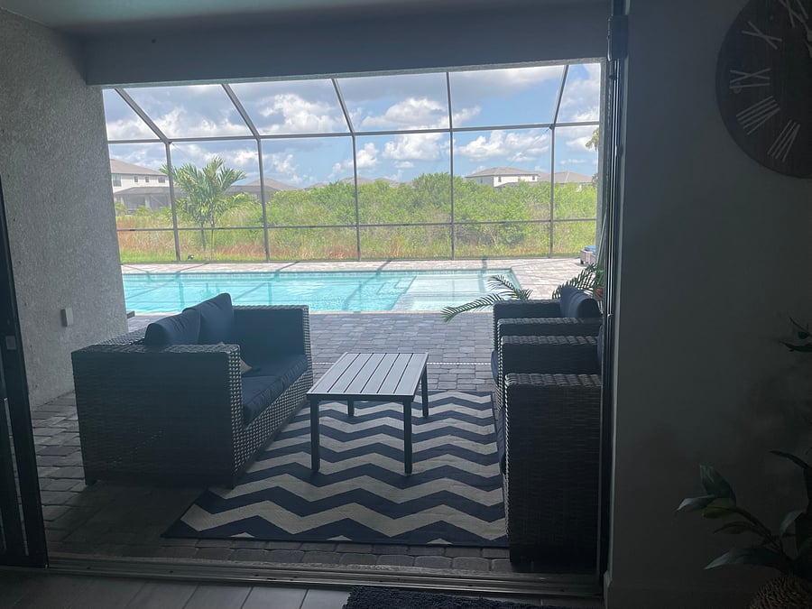 Quiet shaded area by the pool