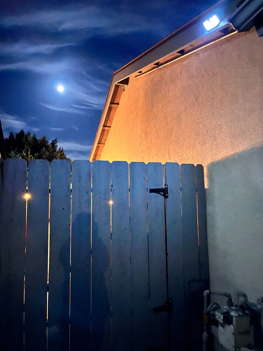 lit up side gate for the entrance

