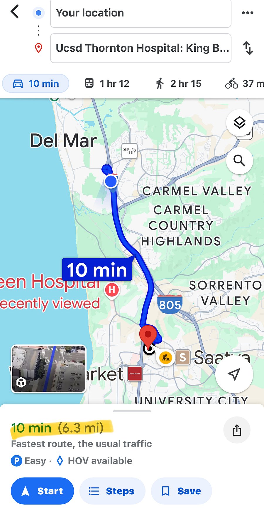 to UCSD Thornton Hospital
