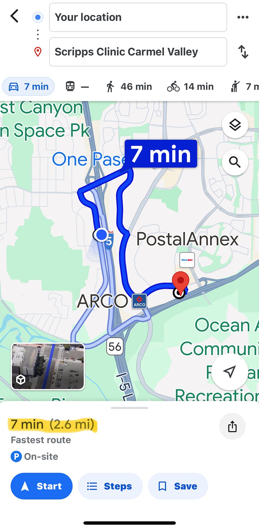 To Scripps Clinic Carmel Valley 