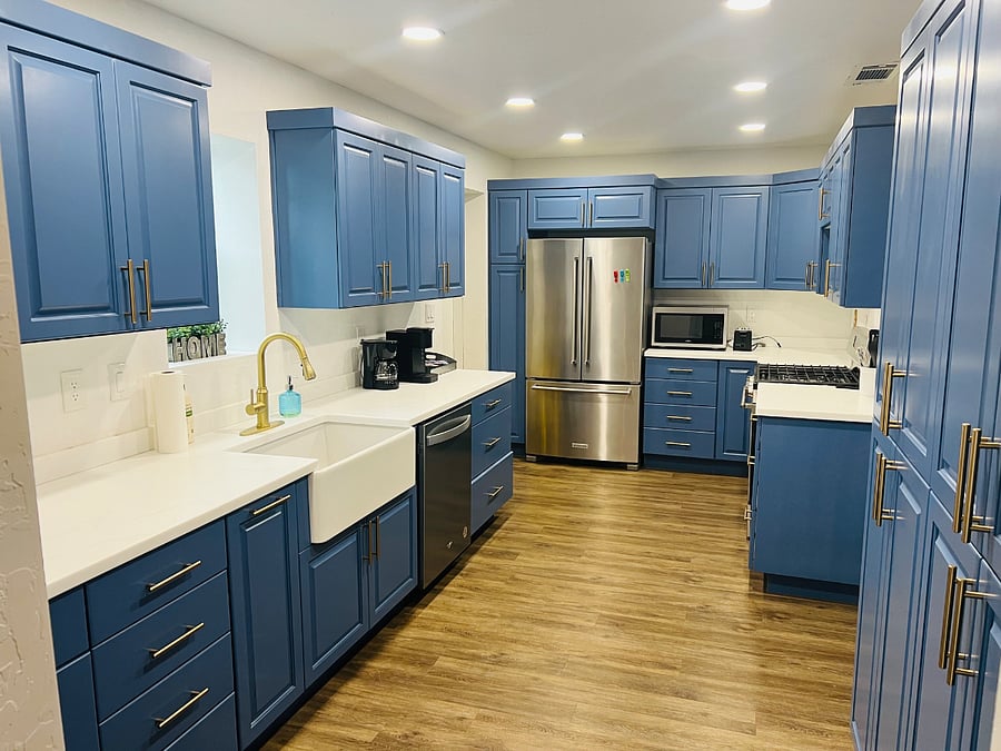 New appliances, cabinets, and countertops