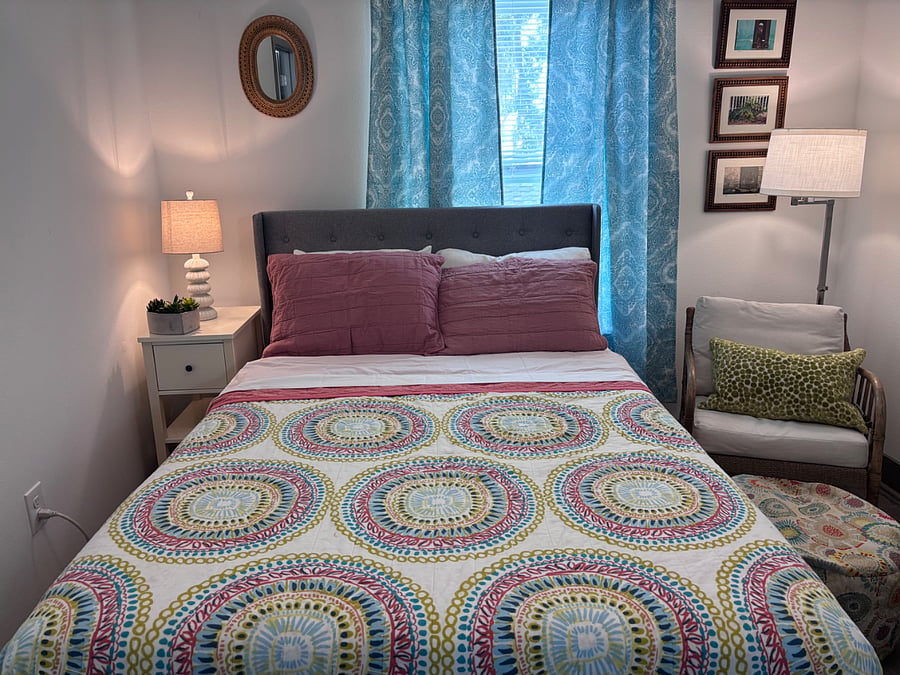Closer look at bed.