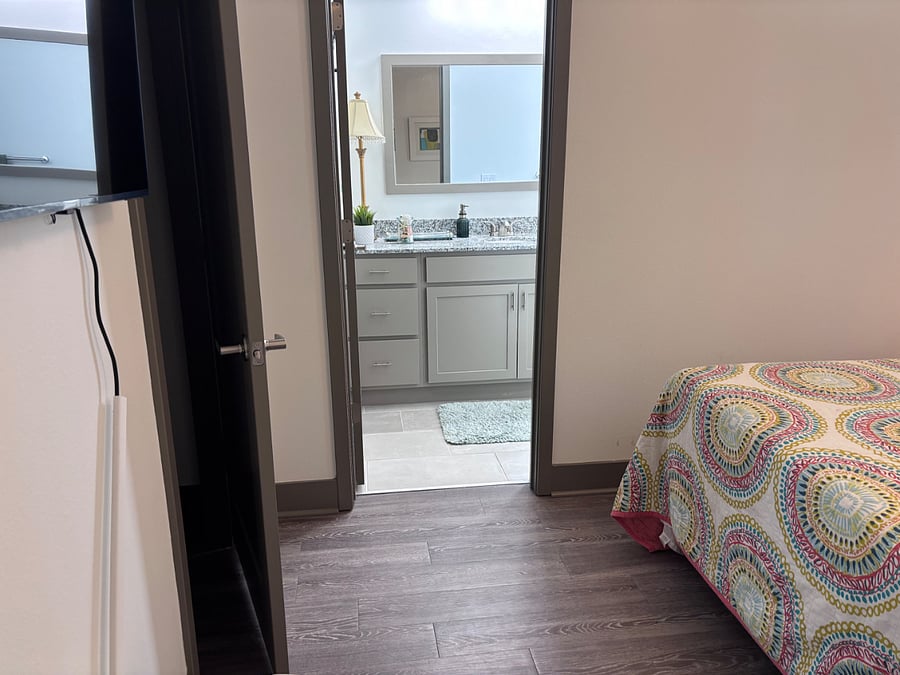 Closet and bathroom doors.