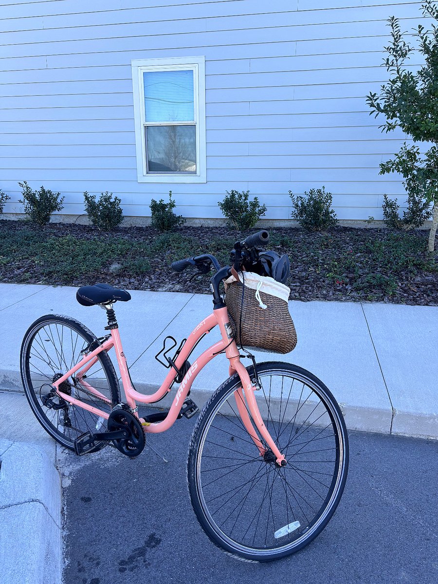 Jamis bike and helmet available for your use.