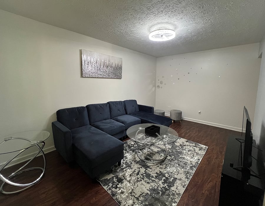 Living room with smart TV.
