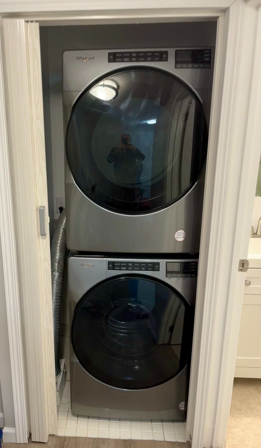 Full size washer/dryer in hallway