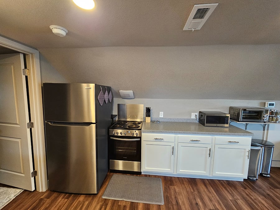 Full sized fridge, 24" stove