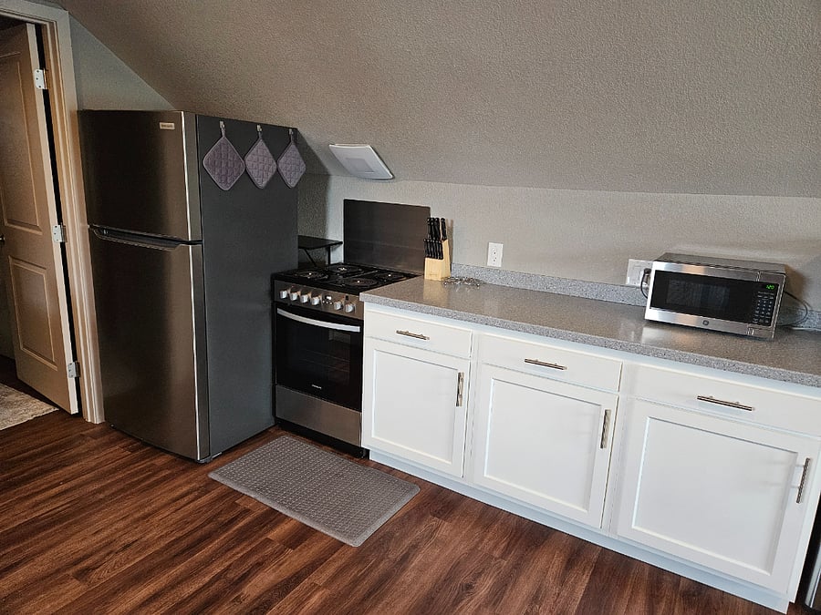 Full sized fridge, 24" stove