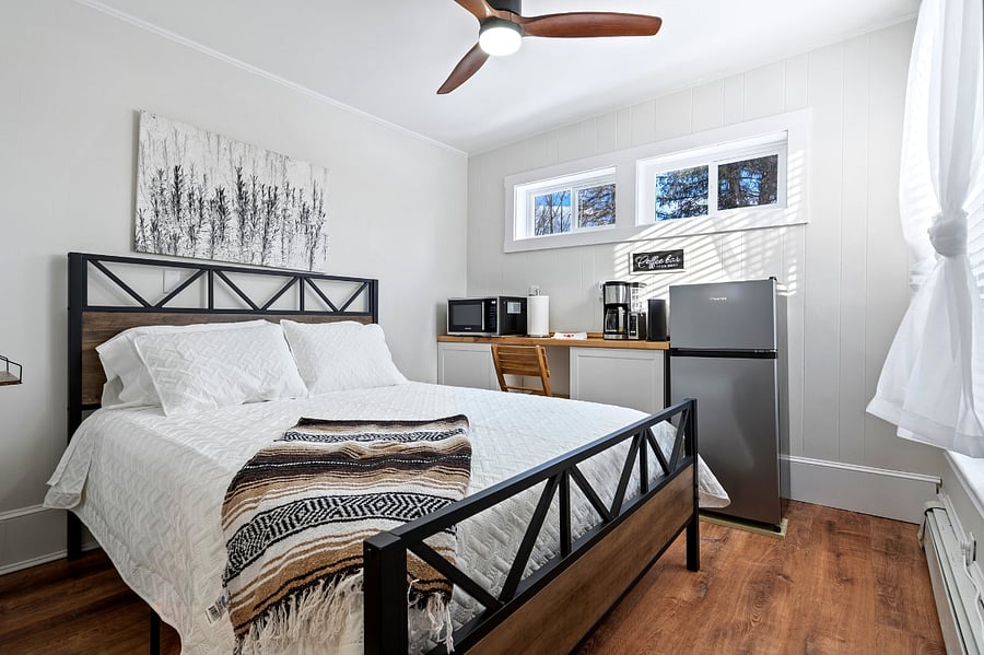 Your cozy studio is perfect for relaxing after a day of skiing, hiking, or antiquing.