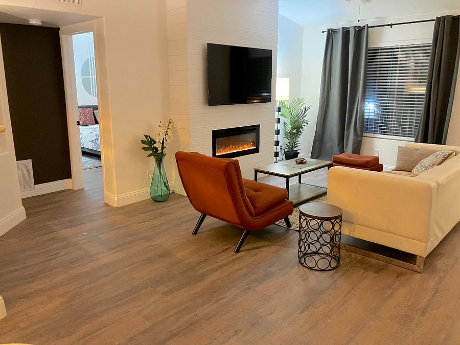  living area with fireplace