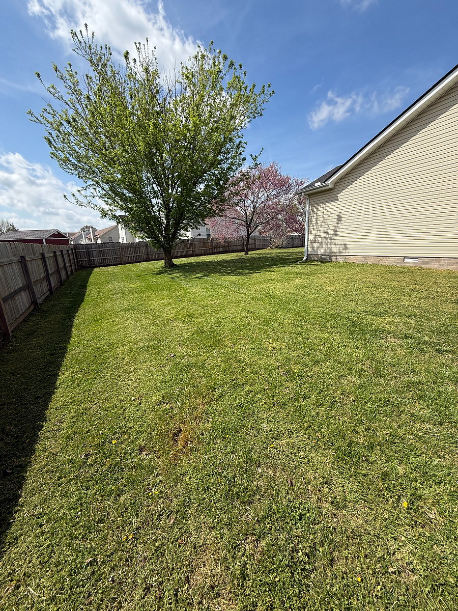 Large fenced backyard for pets