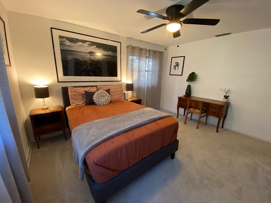 Bedroom 1 with bathroom en suite.