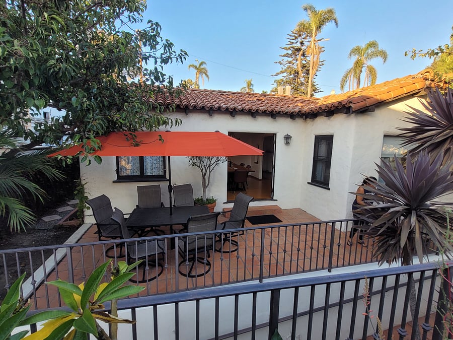 Patio dining area with BBQ, direct access thru French doors to interior dining room