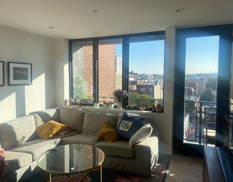 Great sunlight in living room and bedroom