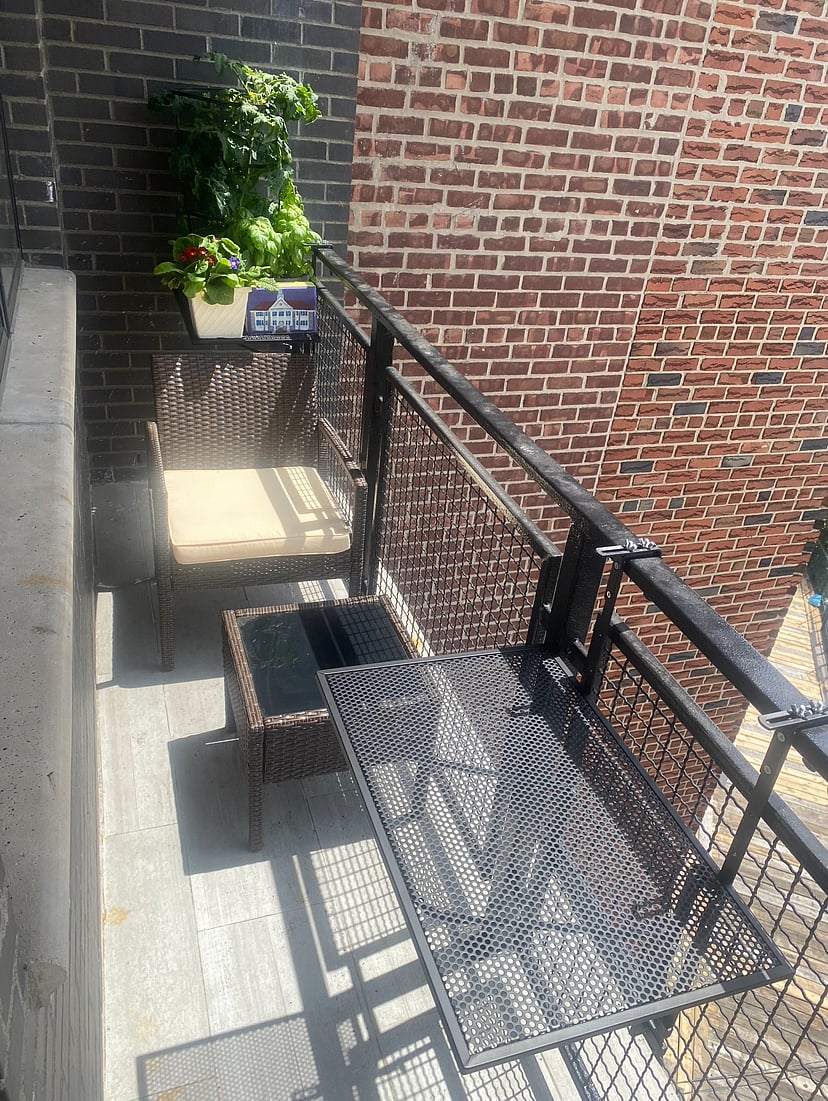 In unit balcony terrace , sit & enjoy your morning coffee or watch the sunset behind the Manhattan skyline  