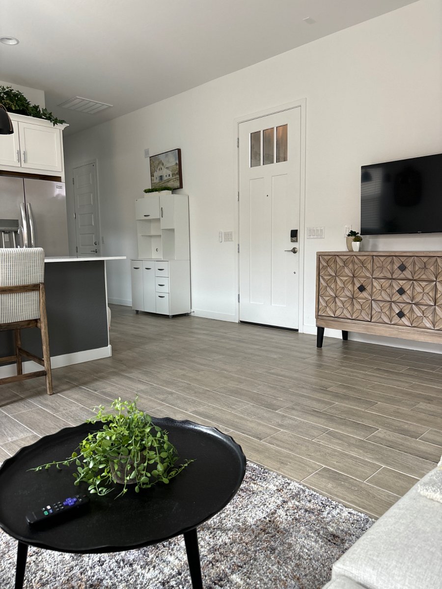 Front Door leading into living room & Kitchen