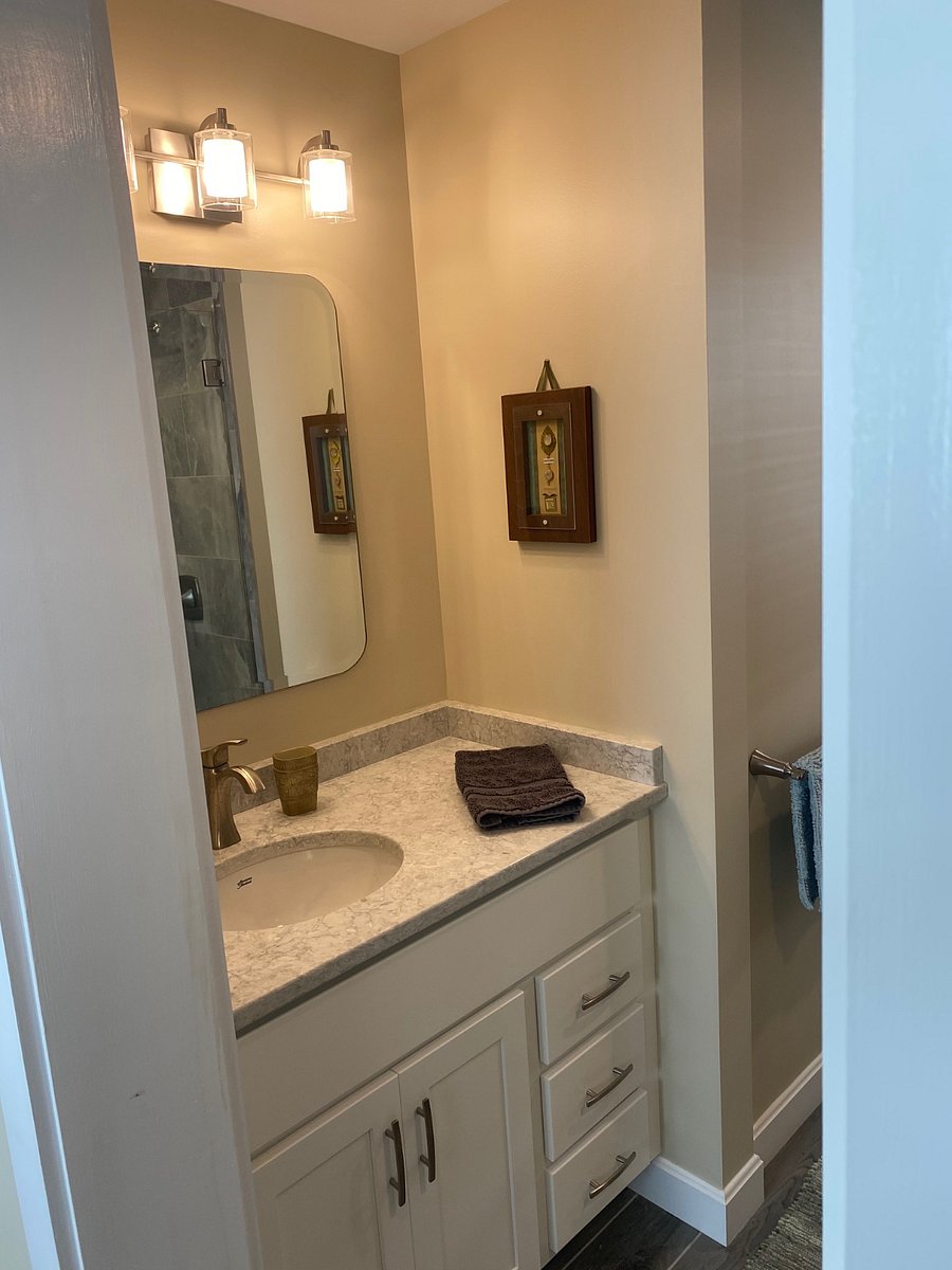 Bathroom sink area.