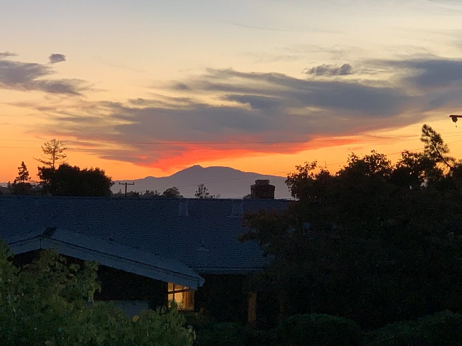 Westward sunset view