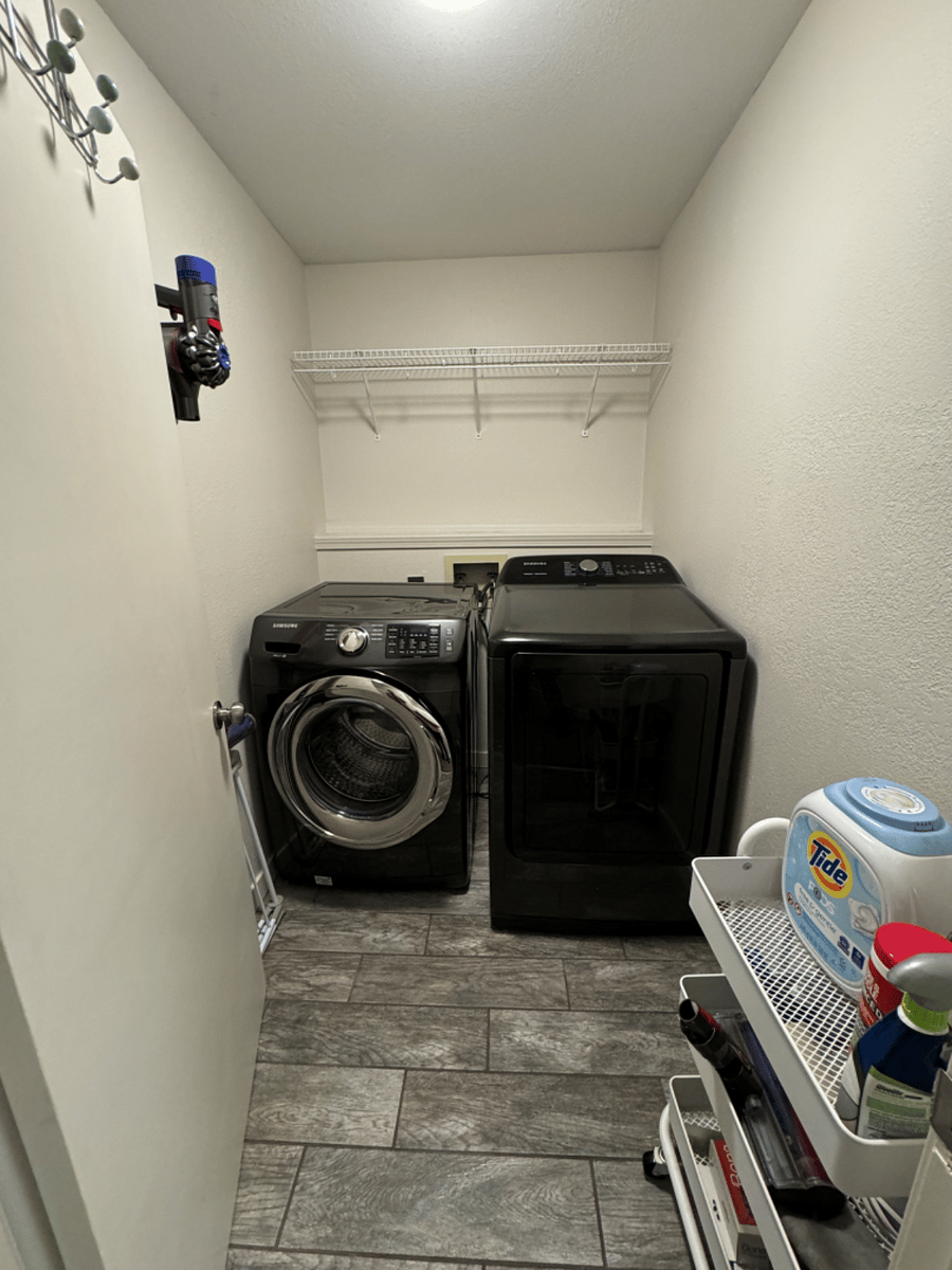 Laundry Room with new washer and dryer