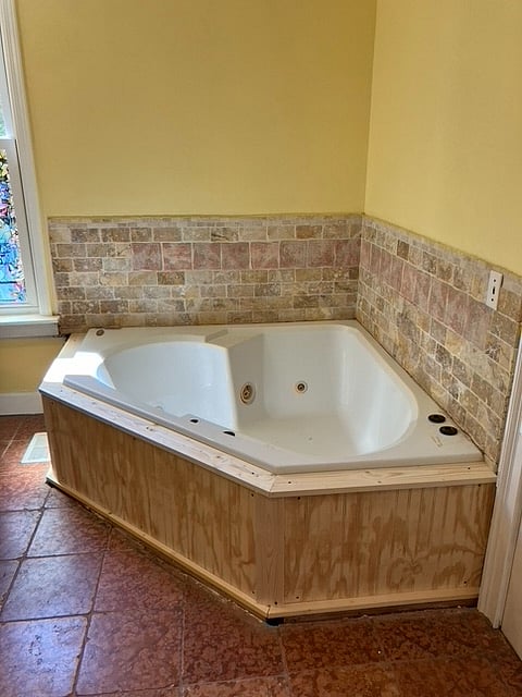 Soak all your worries away as you relax in this garden tub in your private bathroom.