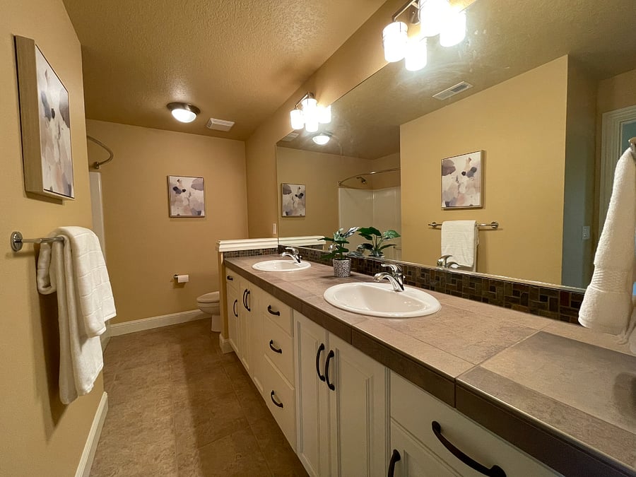 shared bathroom.  2 sinks
