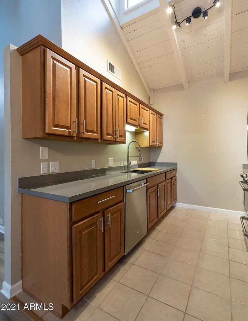 Kitchen sink wall before anything added