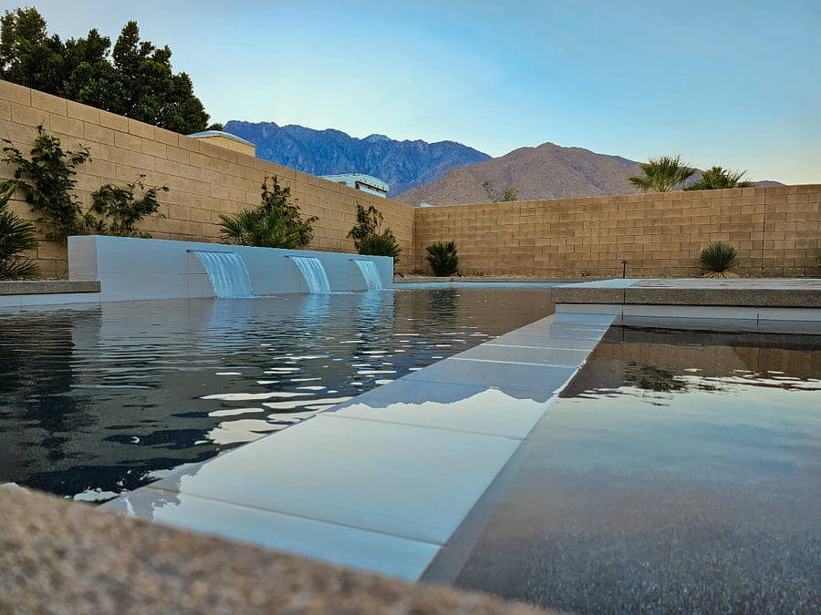 Pool and Spa With Waterfalls