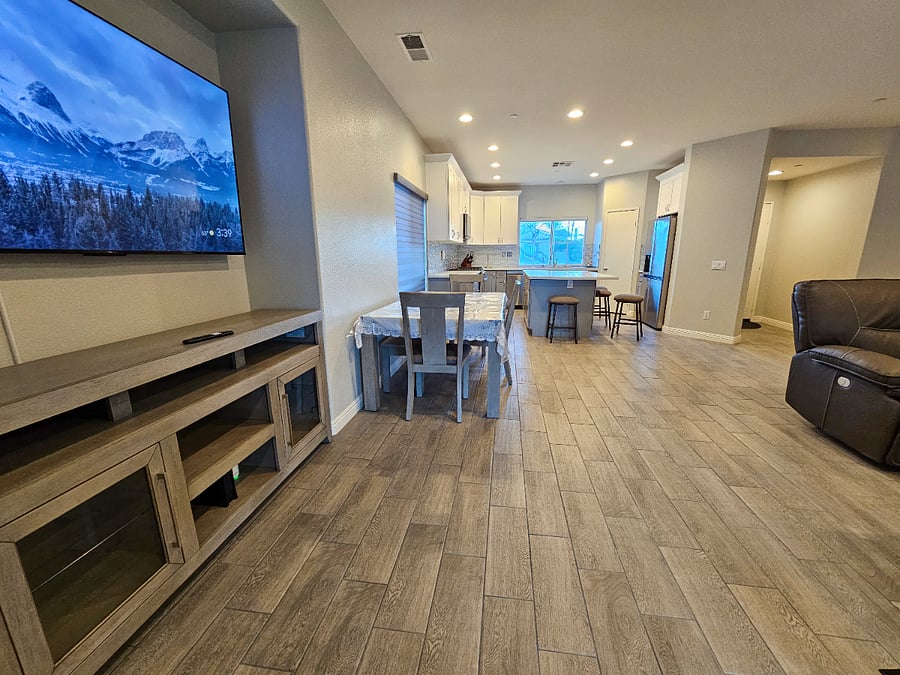 Living/Dining/Kitchen View Facing Entrance