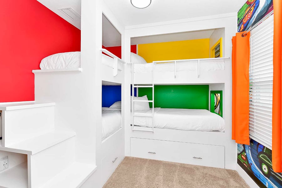 Twin size double bunk bed