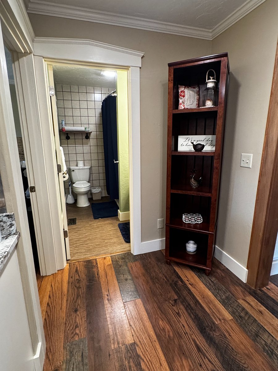 Hallway by the bathroom.
