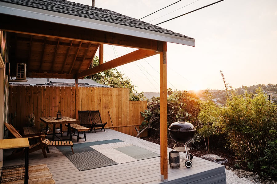 Large deck with beautiful sunset views